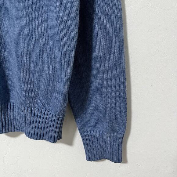 J Crew Heritage Chunky Knit Mens Crewneck Sweater Size L Heather Twilight Preppy - Picture 4 of 6